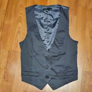 Y2K Gray Button-Up Vest